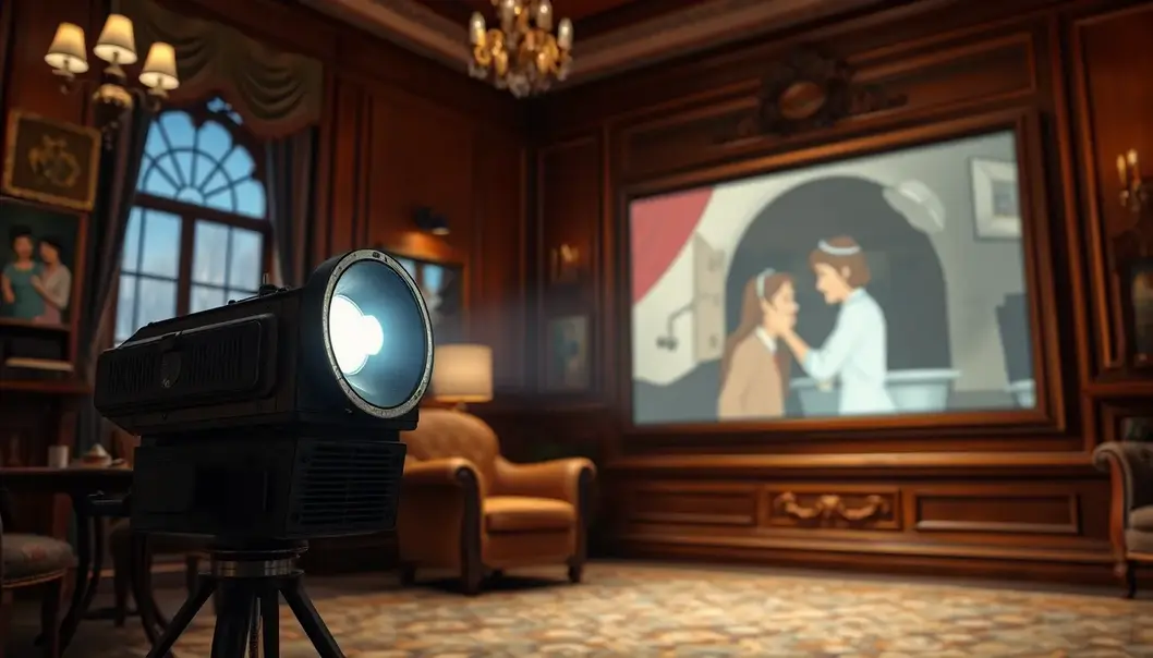 An elegant audience immersed in the artful storytelling of an animated film.